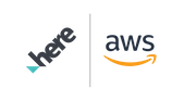 HERE & AWS logos HERE & AWS logos